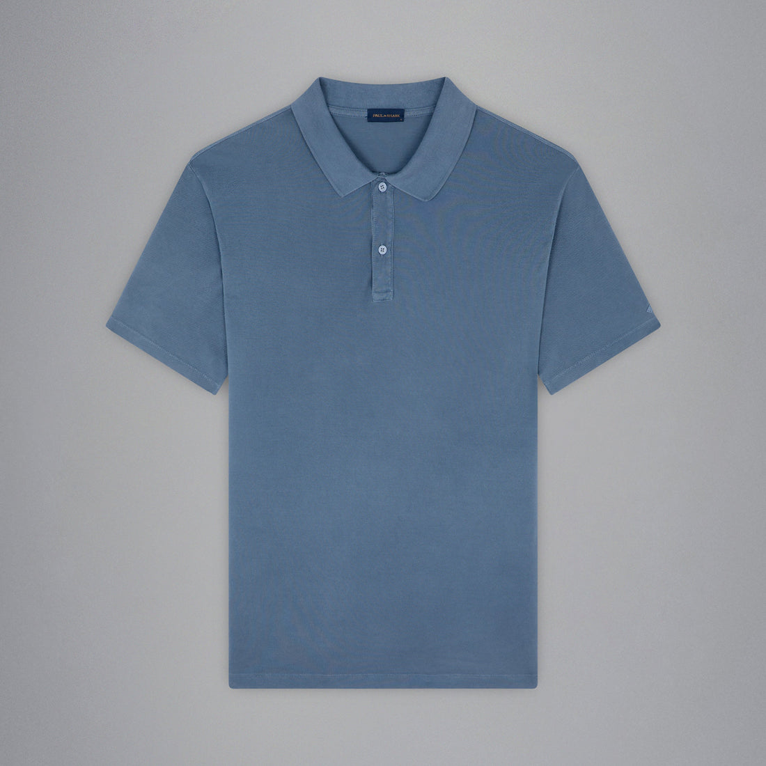 Denim Blue Garment Dyed Short Sleeve Cotton Polo Shirt - PAUL & SHARK