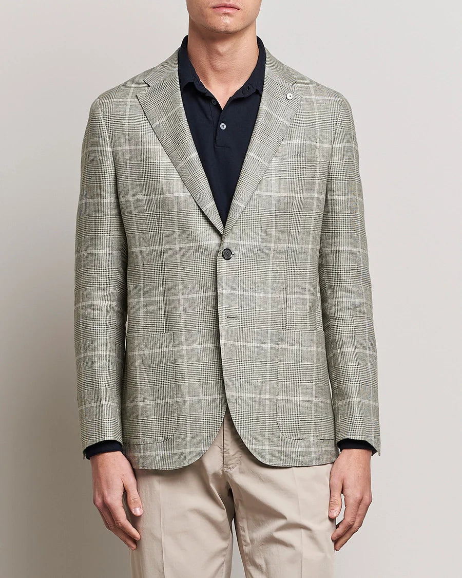 Green Linen Unconstructed Jacket - LBM 1911 - Boutique Jacques Last Call