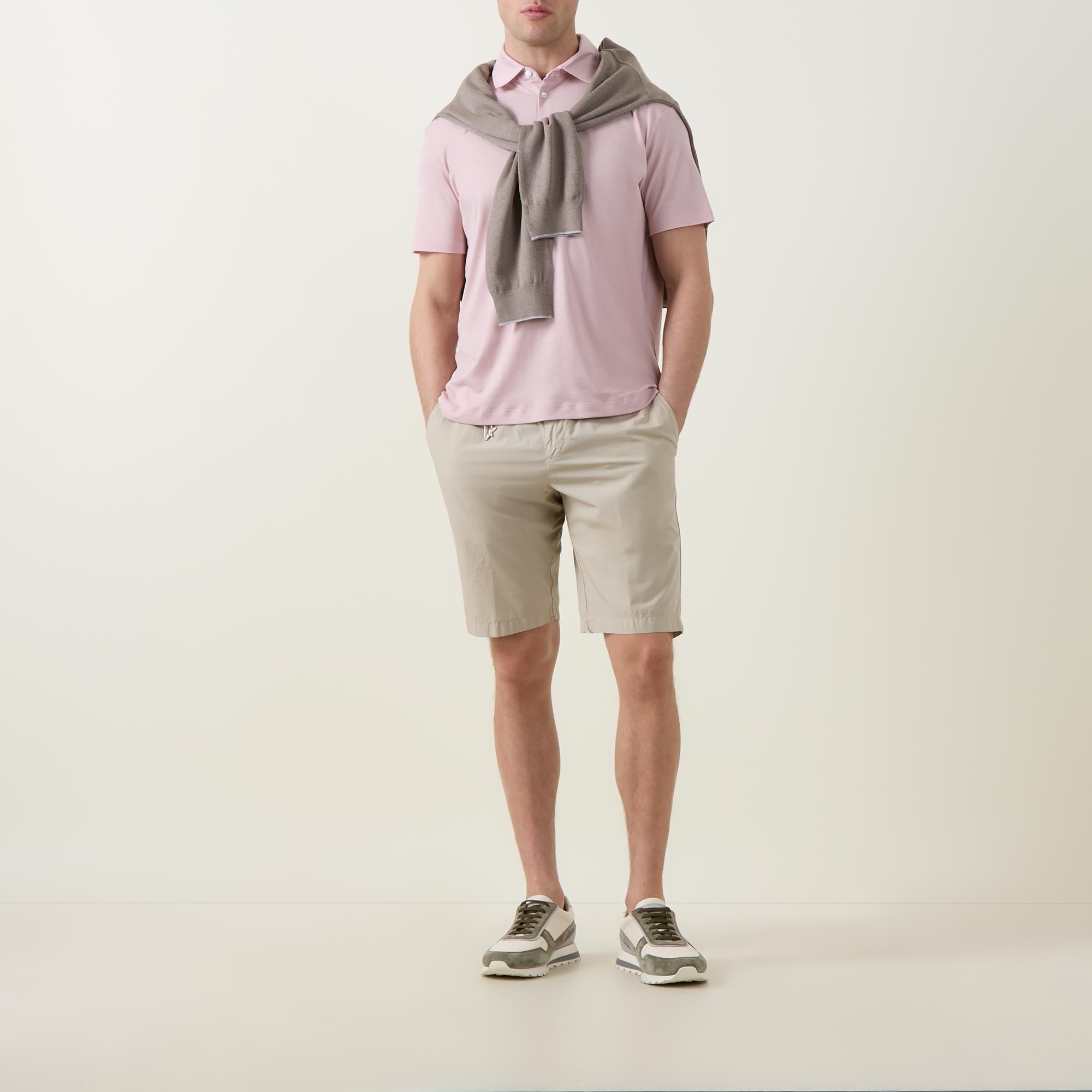 Khaki Ultra-Light Poplin Cotton Bermuda Shorts - Paul & Shark - Boutique Jacques International