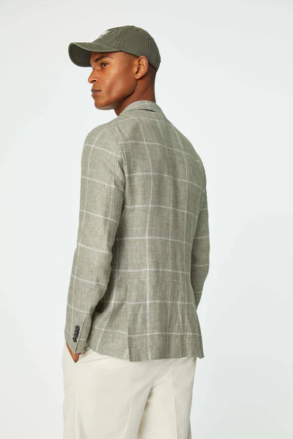 Green Linen Unconstructed Jacket - LBM 1911 - Boutique Jacques Last Call