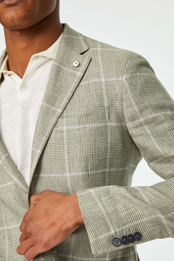 Green Linen Unconstructed Jacket - LBM 1911 - Boutique Jacques Last Call