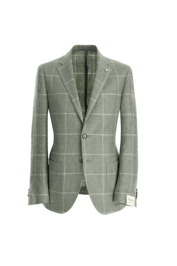 Green Linen Unconstructed Jacket - LBM 1911 - Boutique Jacques Last Call