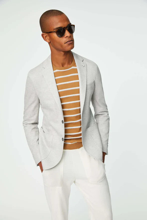Light Gray Unconstructed Jacket - LBM 1911 - Boutique Jacques Last Call