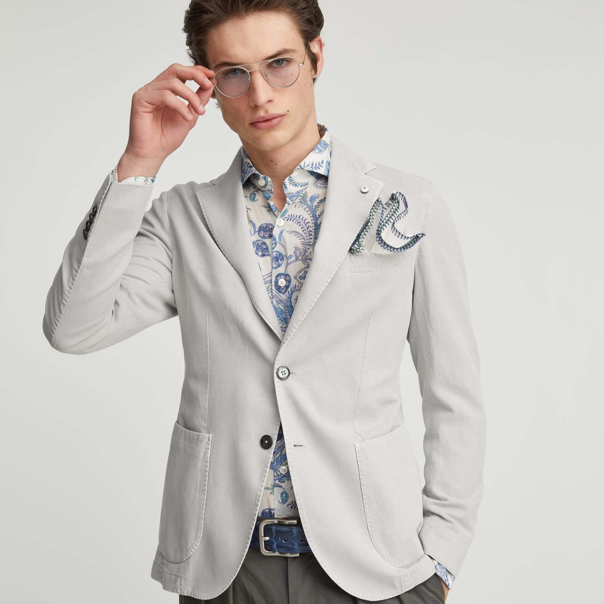 Gray Cotton Sport Coat - L.B.M 1911 - Boutique Jacques Last Call
