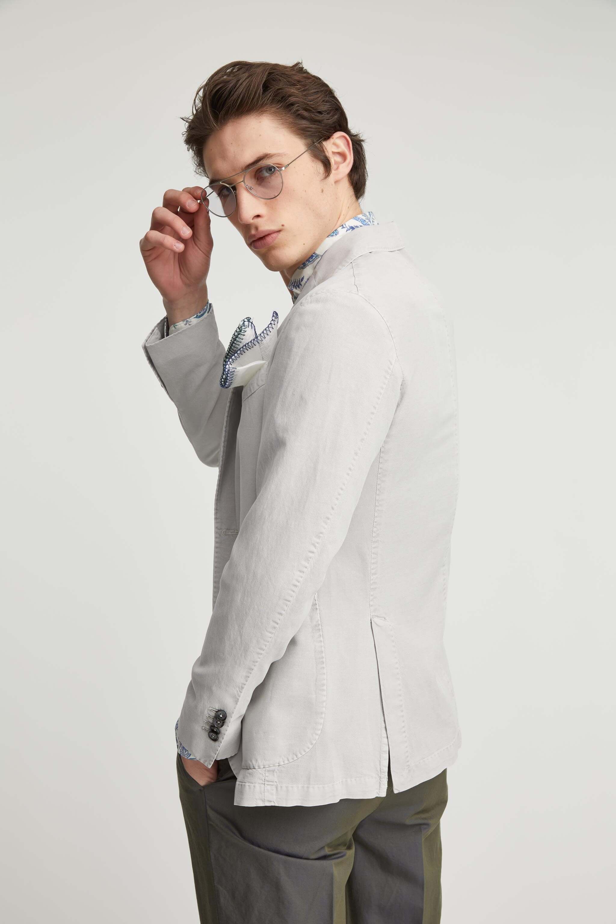 Gray Cotton Sport Coat - L.B.M 1911 - Boutique Jacques Last Call