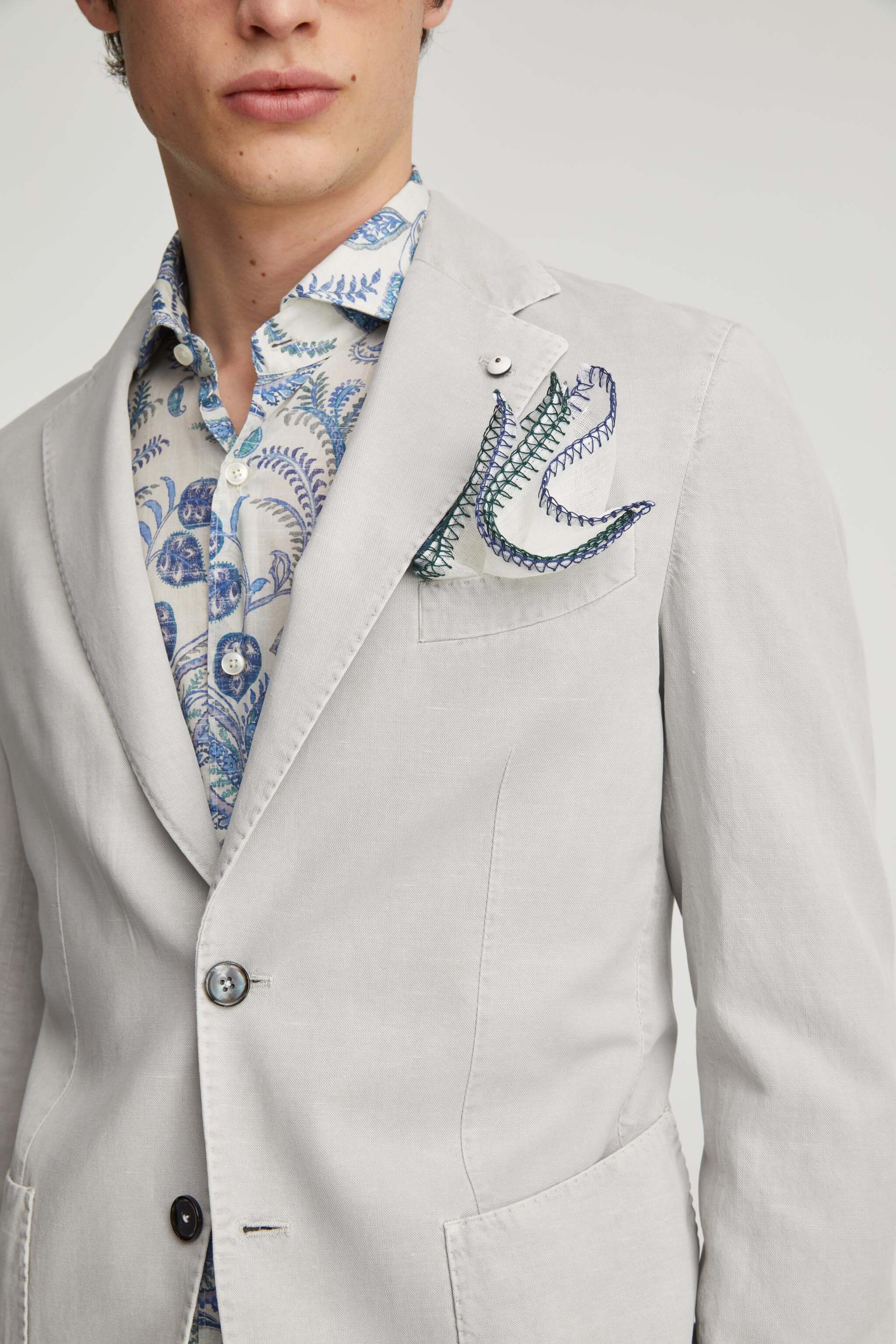 Gray Cotton Sport Coat - L.B.M 1911 - Boutique Jacques Last Call