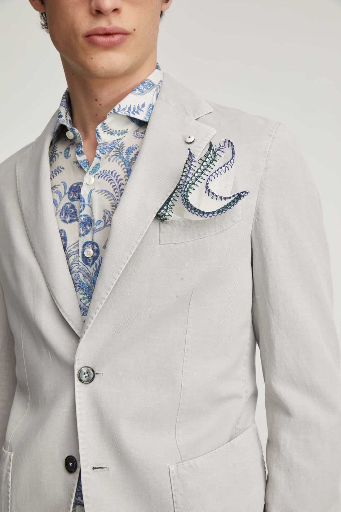 Gray Cotton Sport Coat - L.B.M 1911 - Boutique Jacques Last Call