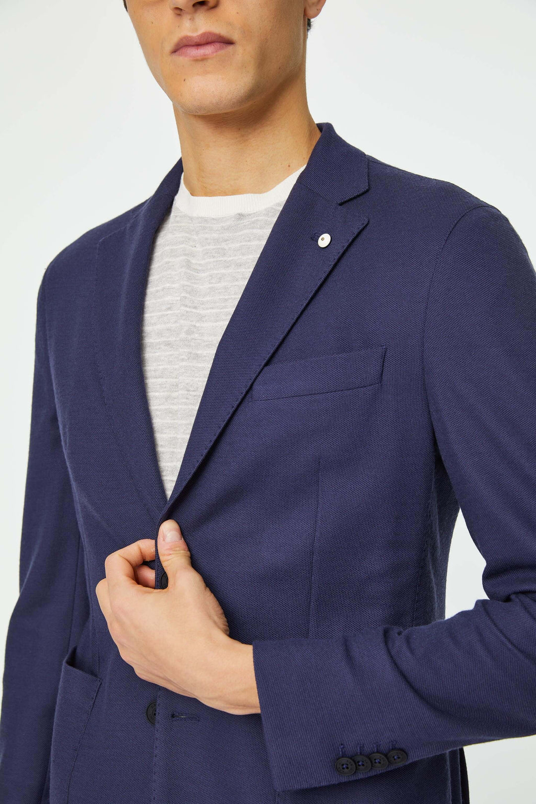 Blue Technical Travel Washable Wool Jacket - LBM 1911 - Boutique Jacques Last Call
