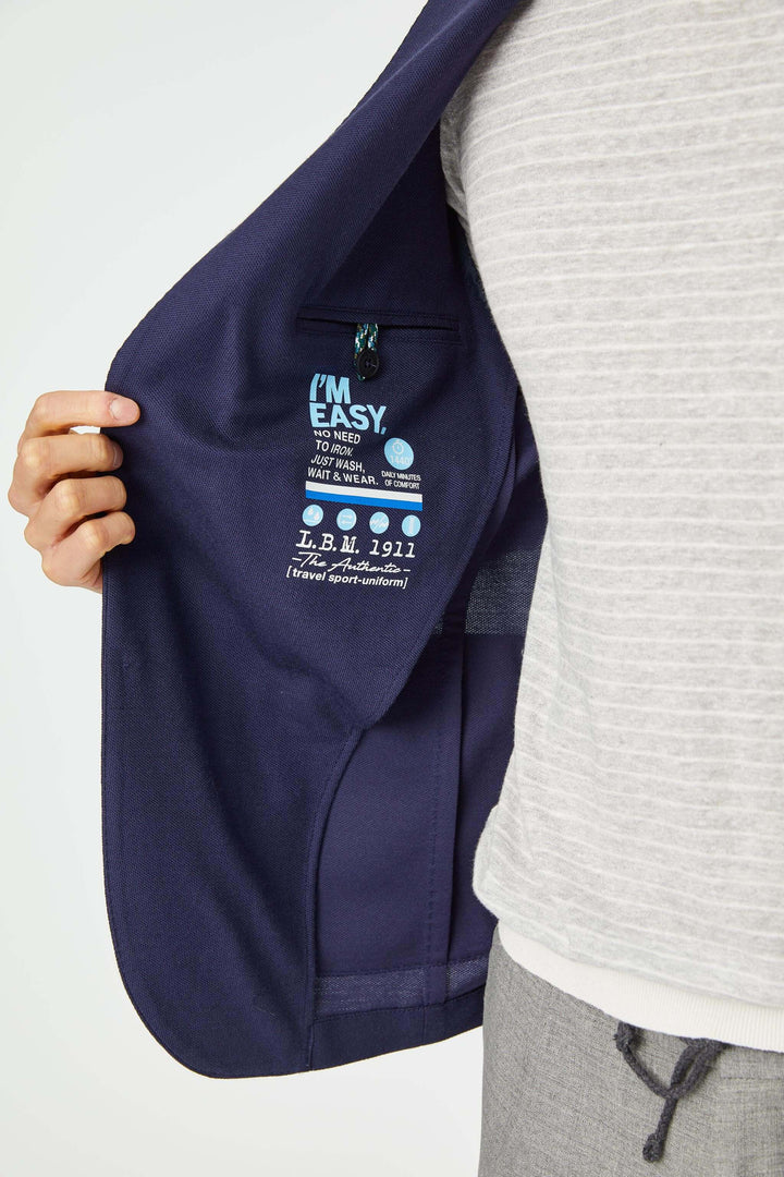 Blue Technical Travel Washable Wool Jacket - LBM 1911 - Boutique Jacques Last Call