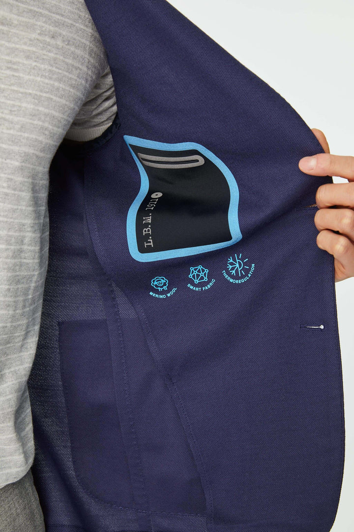 Blue Technical Travel Washable Wool Jacket - LBM 1911 - Boutique Jacques Last Call