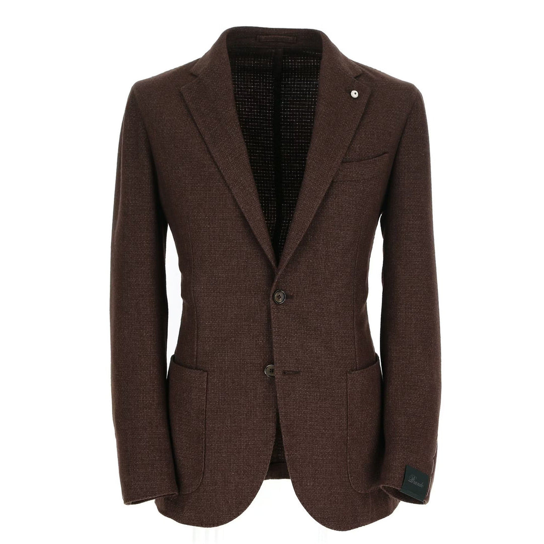 Chocolate Brown Jersey Contemporary Fit Sport Jacket - L.B.M 1911
