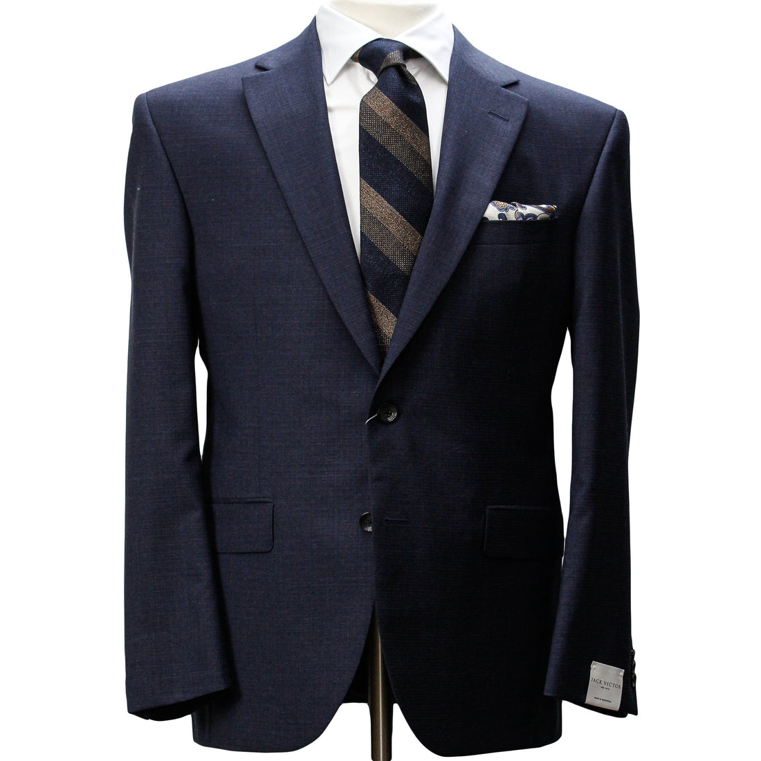 Navy Neat Micro-Check Napoli Classic Fit Wool Suit - Jack Victor