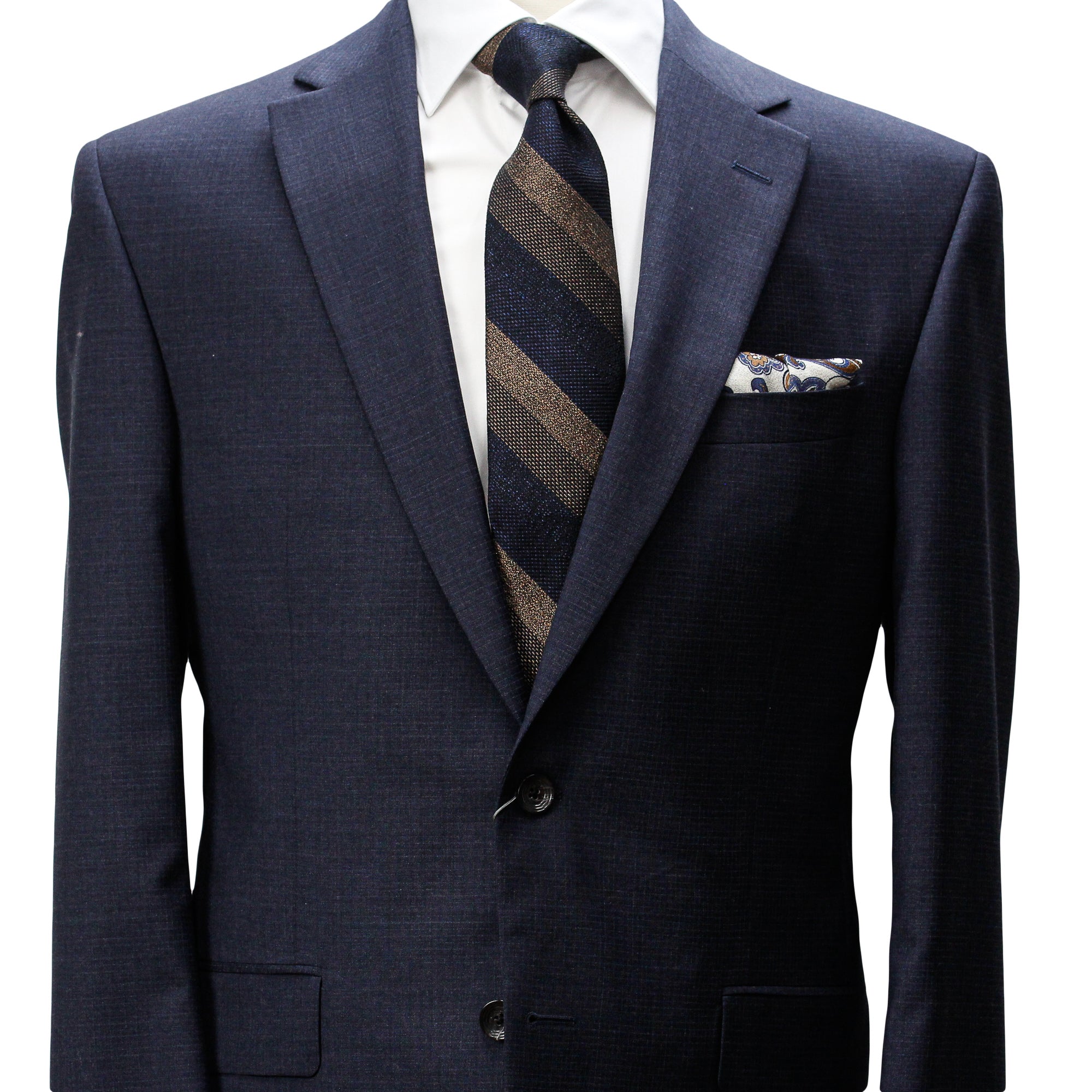 Navy Neat Micro-Check Napoli Classic Fit Wool Suit - Jack Victor