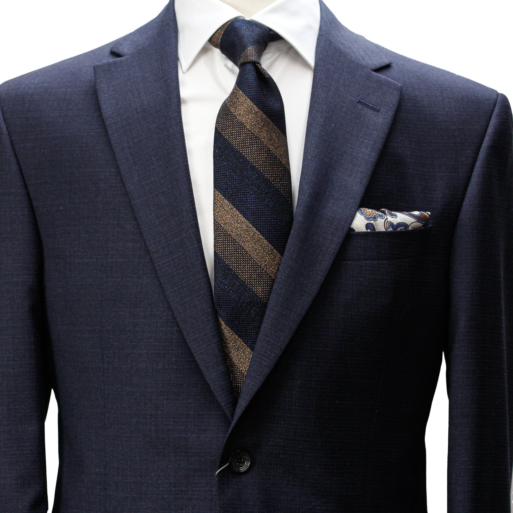 Navy Neat Micro-Check Napoli Classic Fit Wool Suit - Jack Victor