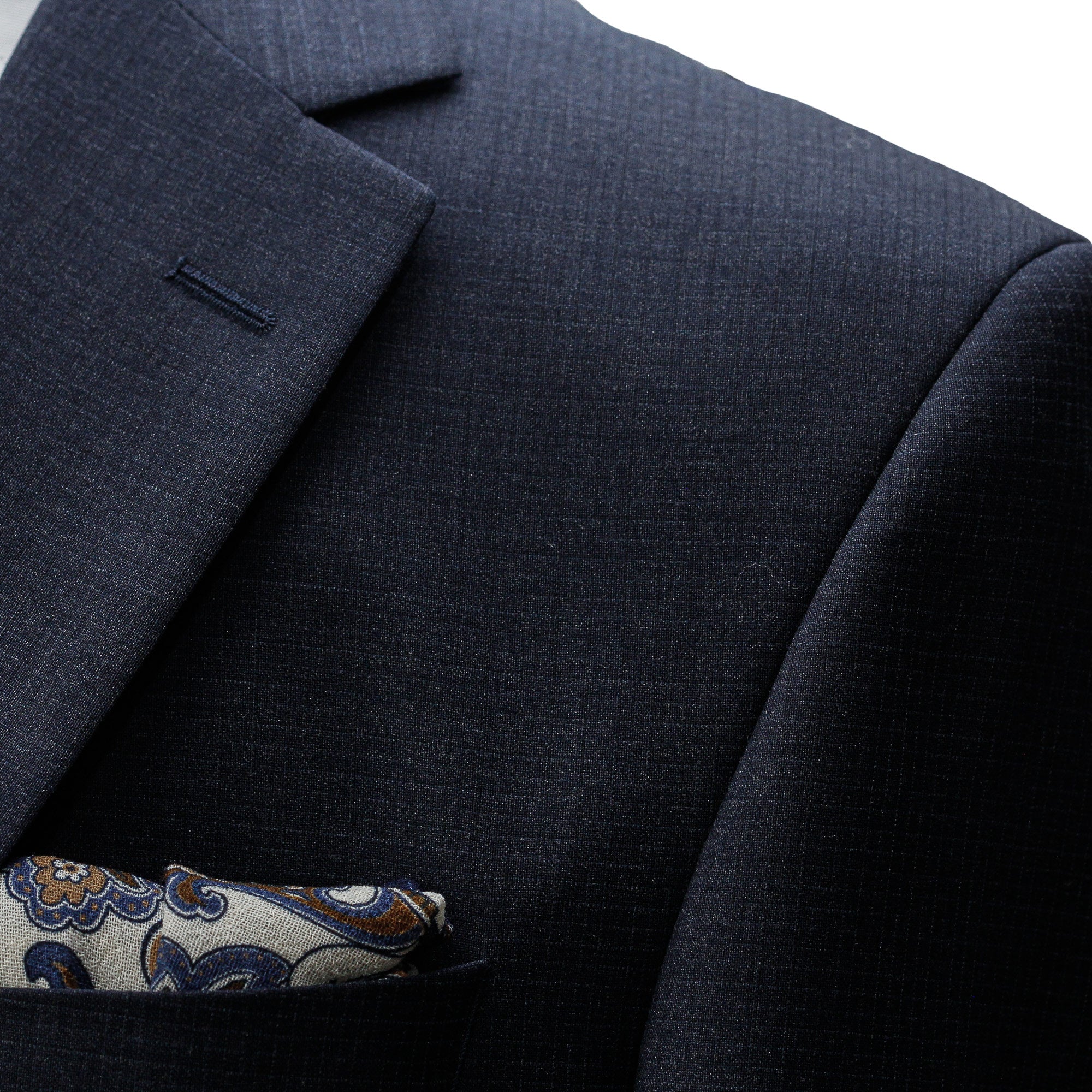 Navy Neat Micro-Check Napoli Classic Fit Wool Suit - Jack Victor