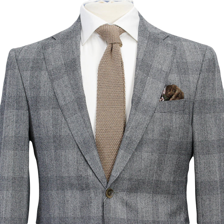 Gray Prince of Wales Wool Esprit Modern Fit Suit - Jack Victor - Boutique Jacques Last Call