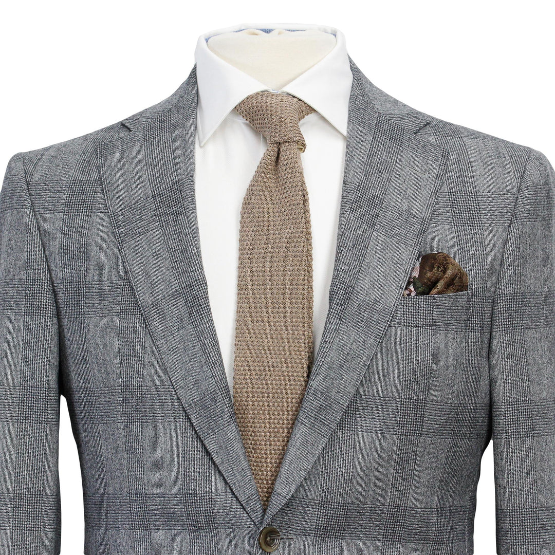 Gray Prince of Wales Wool Esprit Modern Fit Suit - Jack Victor - Boutique Jacques Last Call