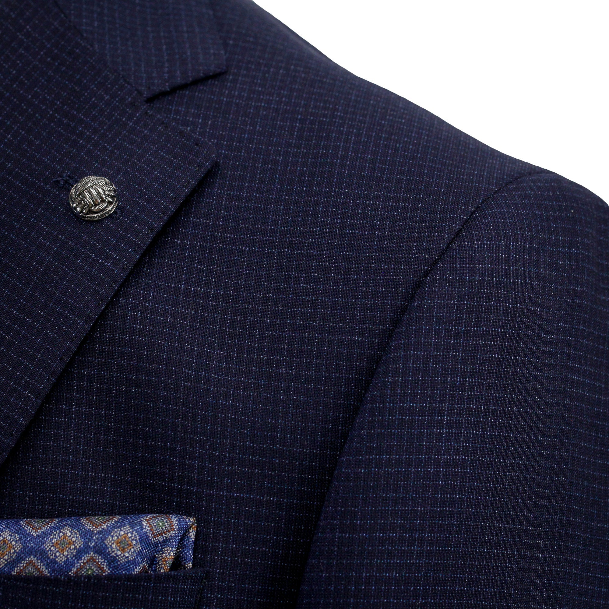 Navy Micro-Check Esprit Modern Fit Lyocell-Wool Suit - Jack Victor - Boutique Jacques Last Call