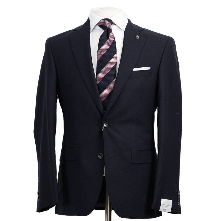 Navy Blue Crepe Finish Esprit Modern Fit Wool Suit - Jack Victor