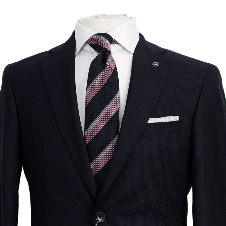 Navy Blue Crepe Finish Esprit Modern Fit Wool Suit - Jack Victor