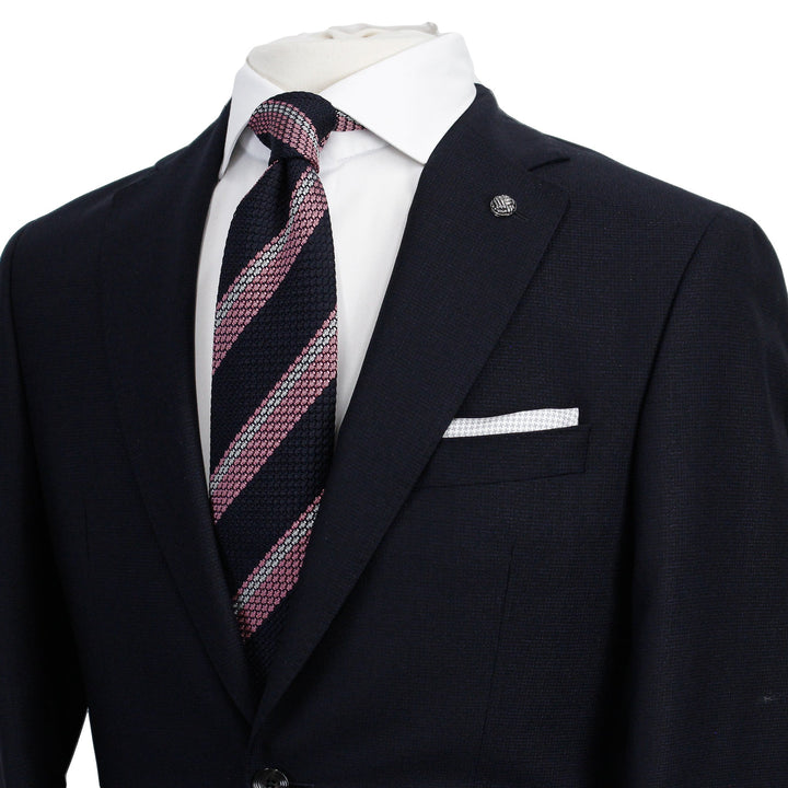 Navy Blue Crepe Finish Esprit Modern Fit Wool Suit - Jack Victor