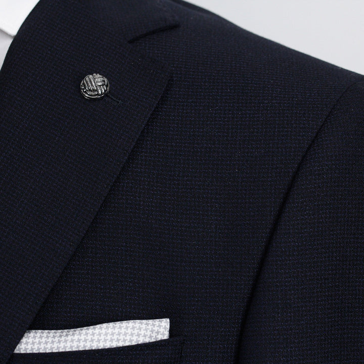 Navy Blue Crepe Finish Esprit Modern Fit Wool Suit - Jack Victor