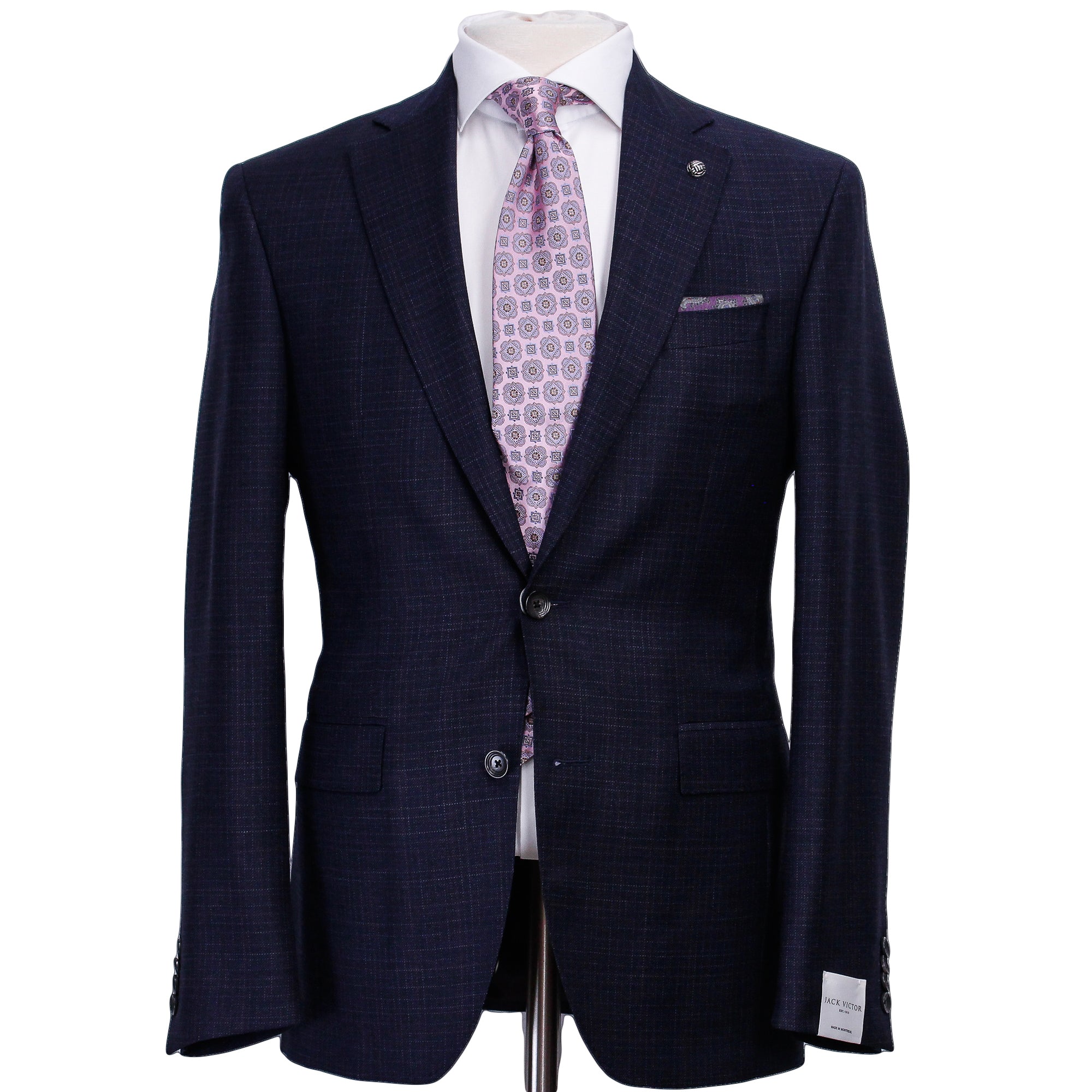 Blue Micro-Pattern Urban Slim Fit Wool Suit - Jack Victor - Boutique Jacques Last Call