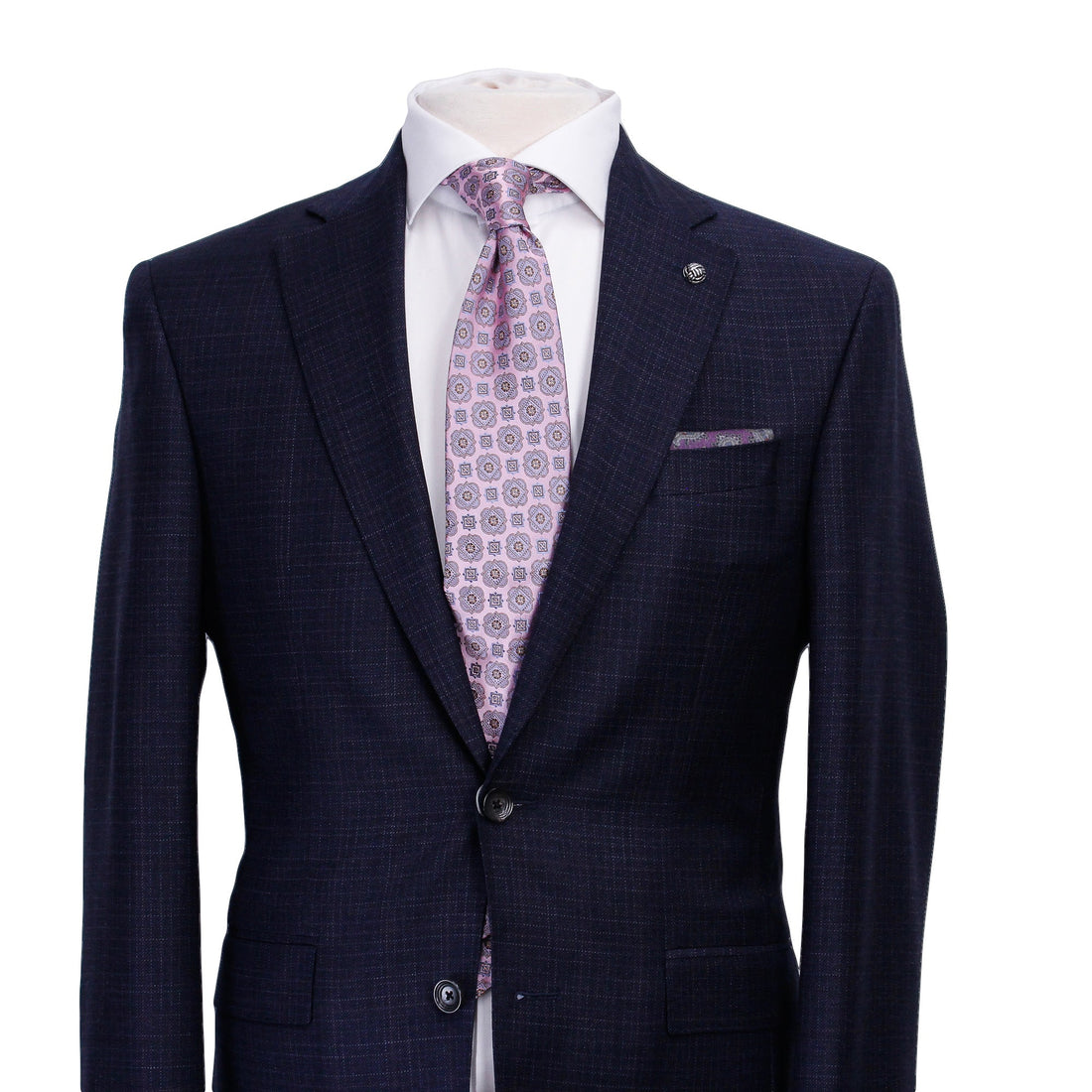 Blue Micro-Pattern Urban Slim Fit Wool Suit - Jack Victor - Boutique Jacques Last Call