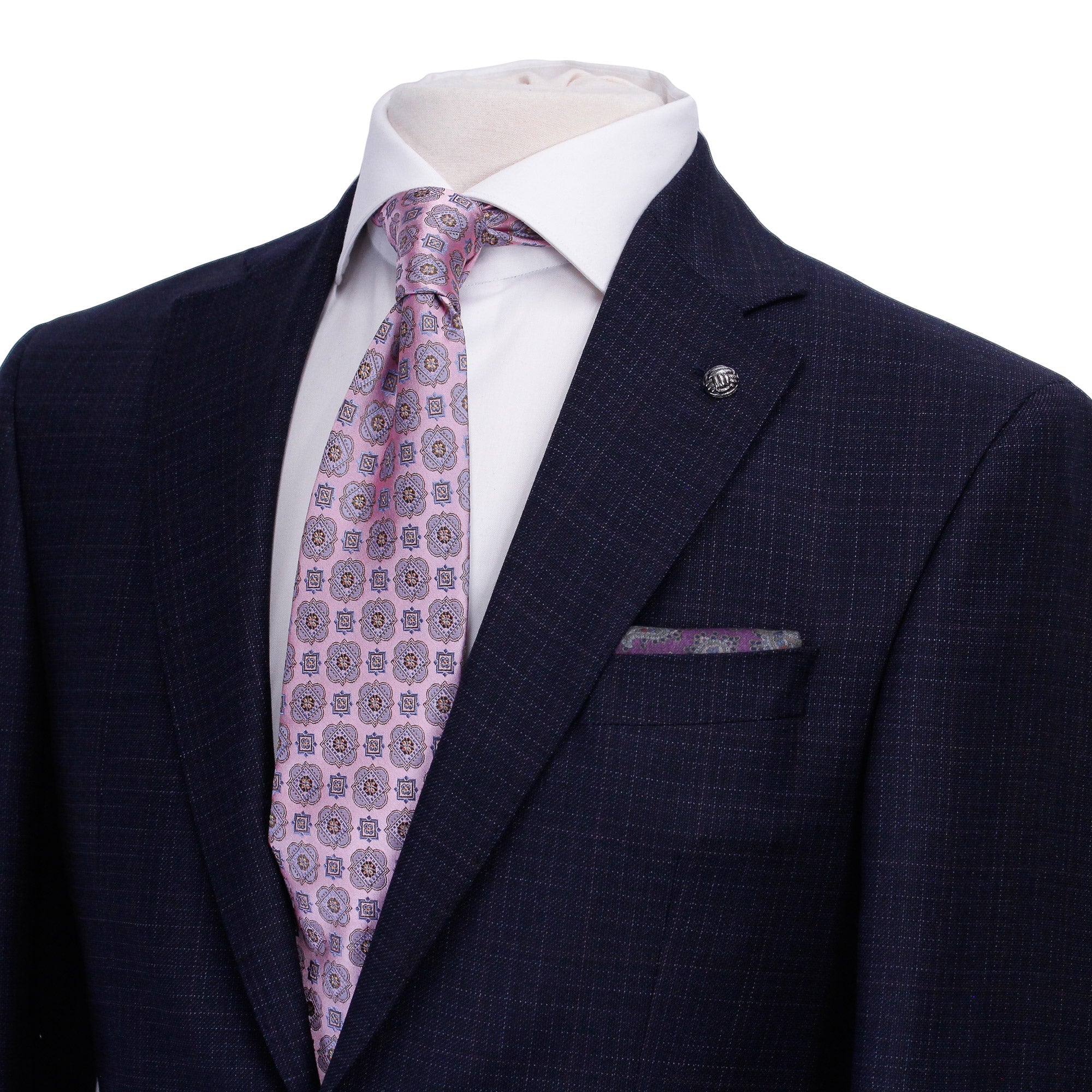 Blue Micro-Pattern Urban Slim Fit Wool Suit - Jack Victor - Boutique Jacques Last Call