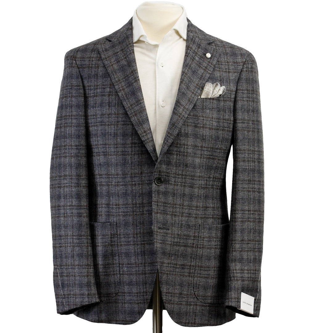 Gray Check Contemporary Fit Sport Jacket - Luigi Bianchi Mantova - Boutique Jacques Last Call