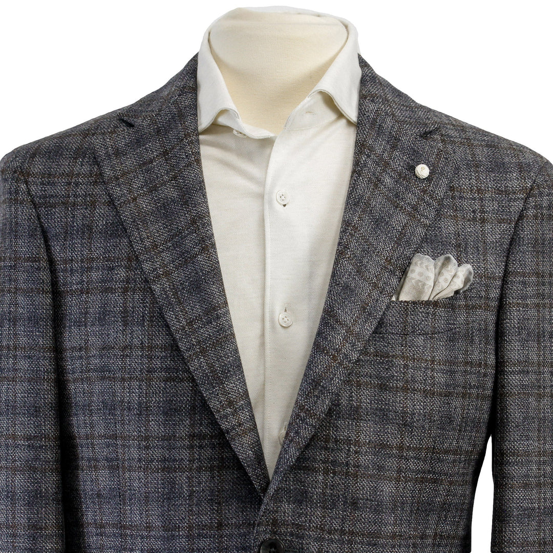 Gray Check Contemporary Fit Sport Jacket - Luigi Bianchi Mantova - Boutique Jacques Last Call