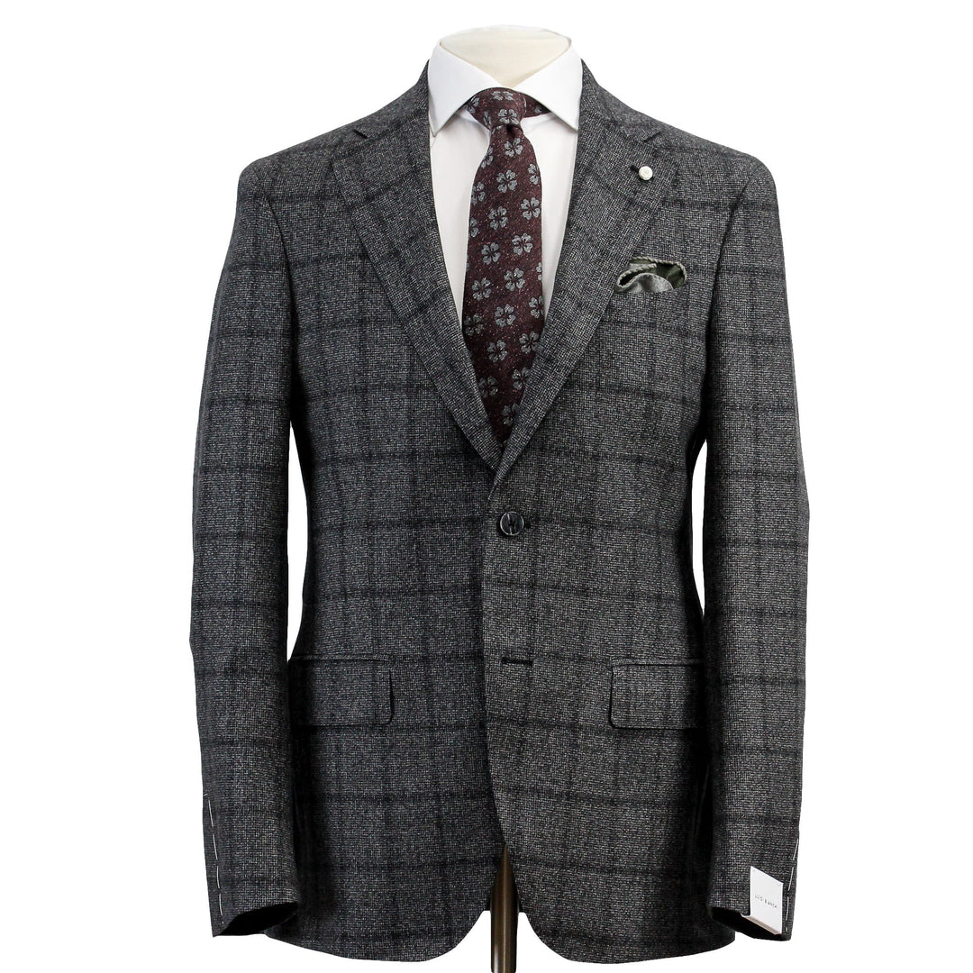 Gray Windowpane Drago Wool Dream Fit Suit - Luigi Bianchi - Boutique Jacques Last Call