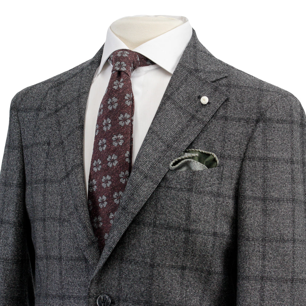 Gray Windowpane Drago Wool Dream Fit Suit - Luigi Bianchi - Boutique Jacques Last Call