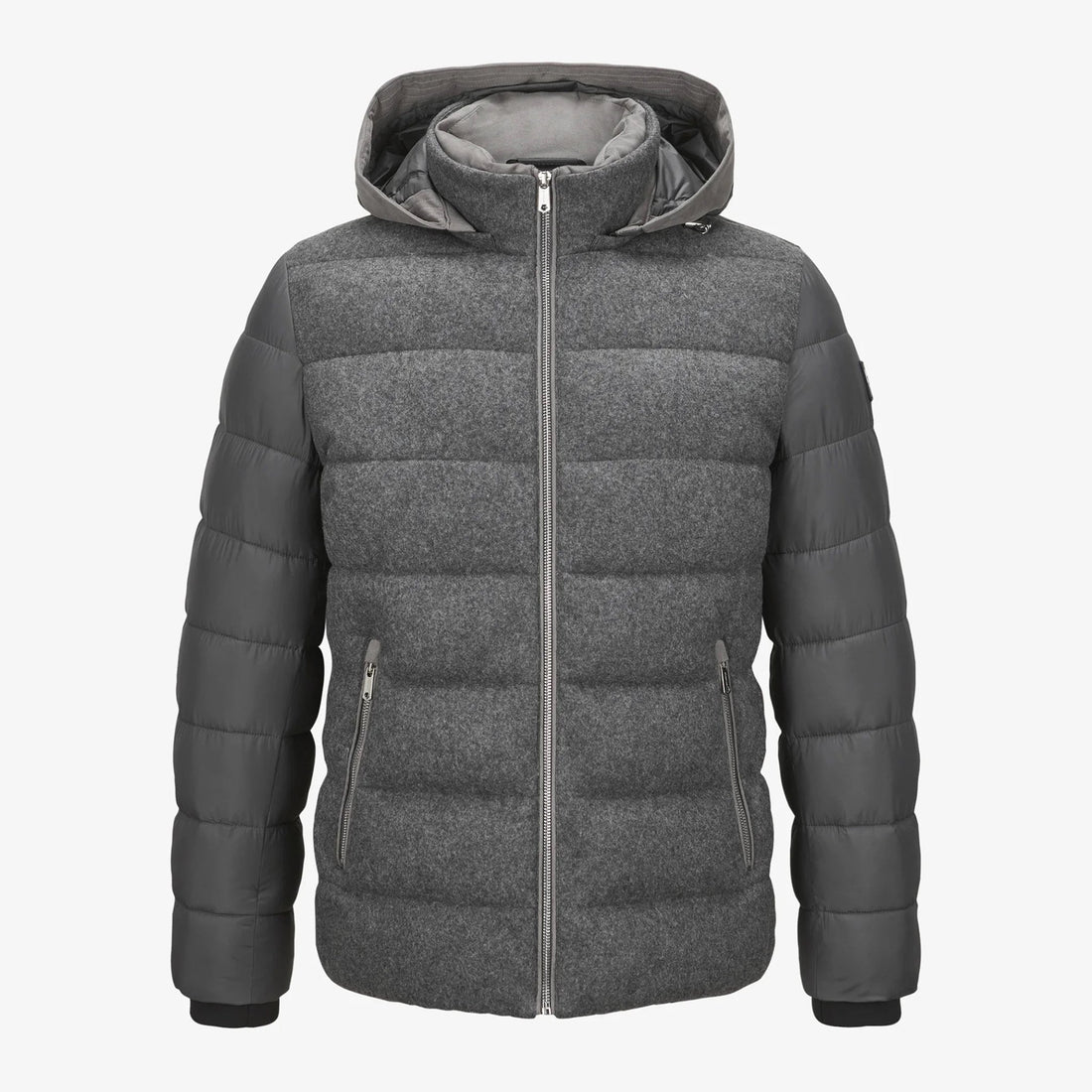 Gray Wool Hybrid Quilted Winter Coat - Milestone