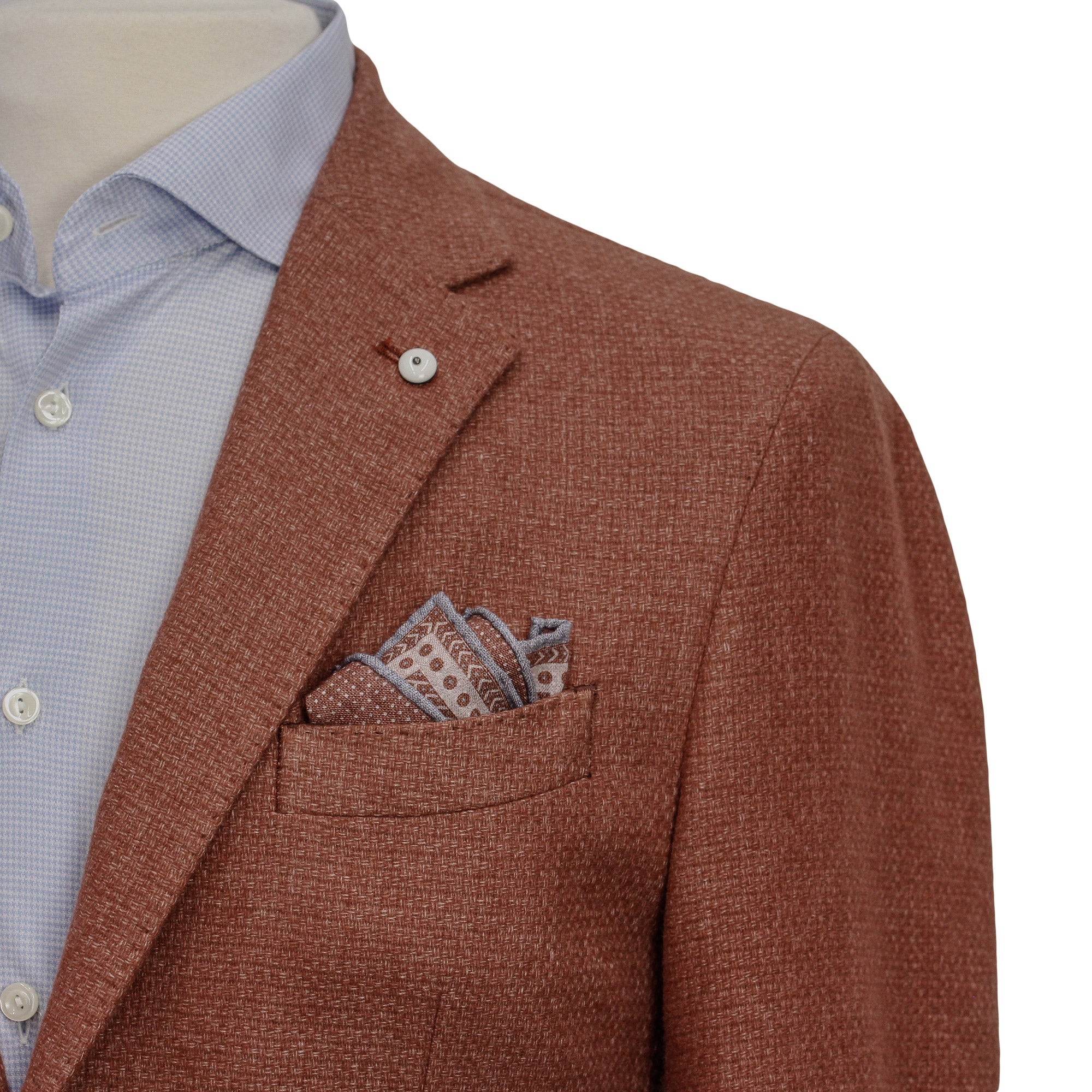 Rust Wool Knit Contemporary Sport Jacket - L.B.M 1911 - Boutique Jacques Last Call