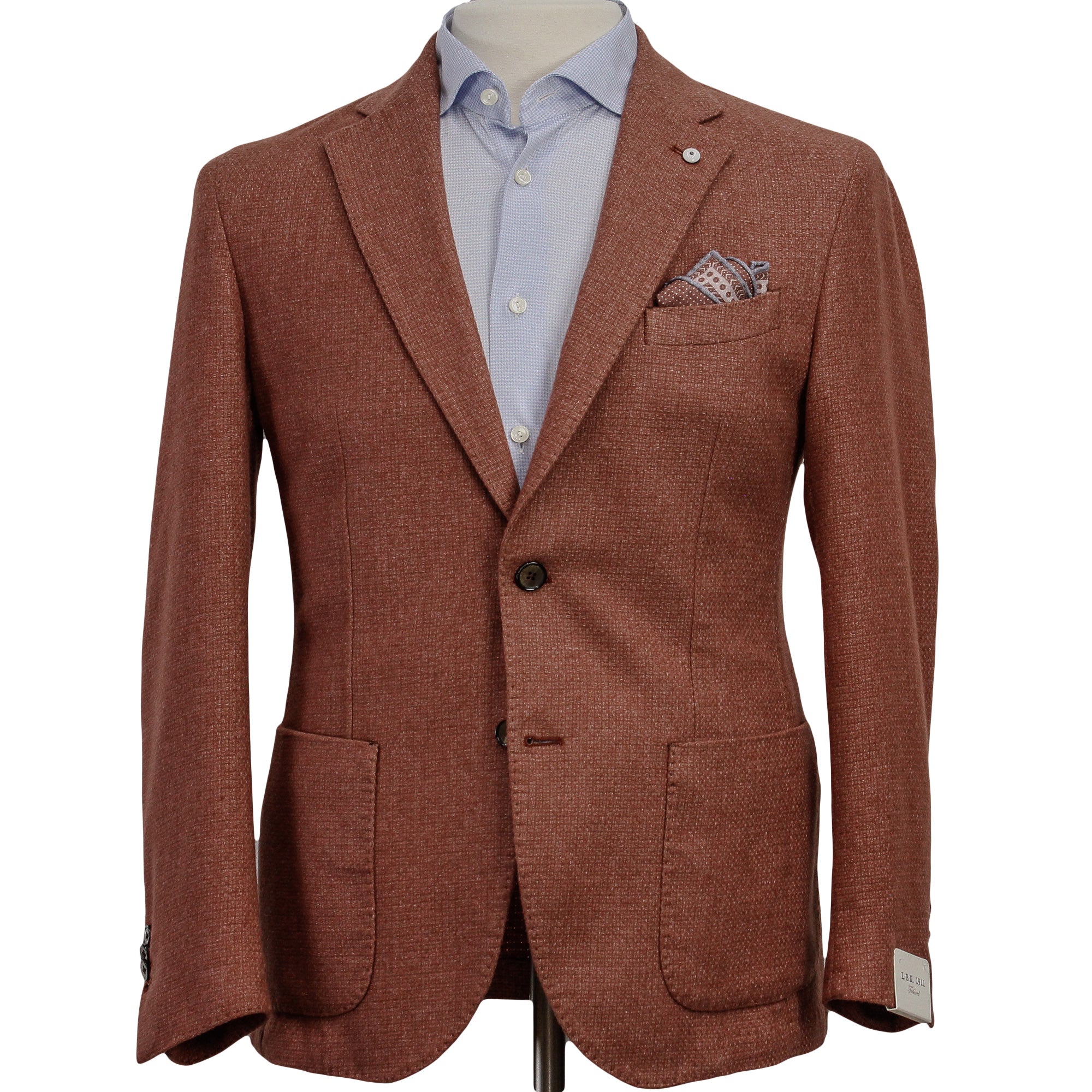Rust Wool Knit Contemporary Sport Jacket - L.B.M 1911 - Boutique Jacques Last Call