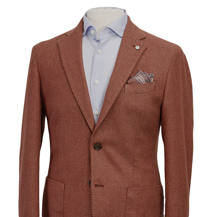 Rust Wool Knit Contemporary Sport Jacket - L.B.M 1911