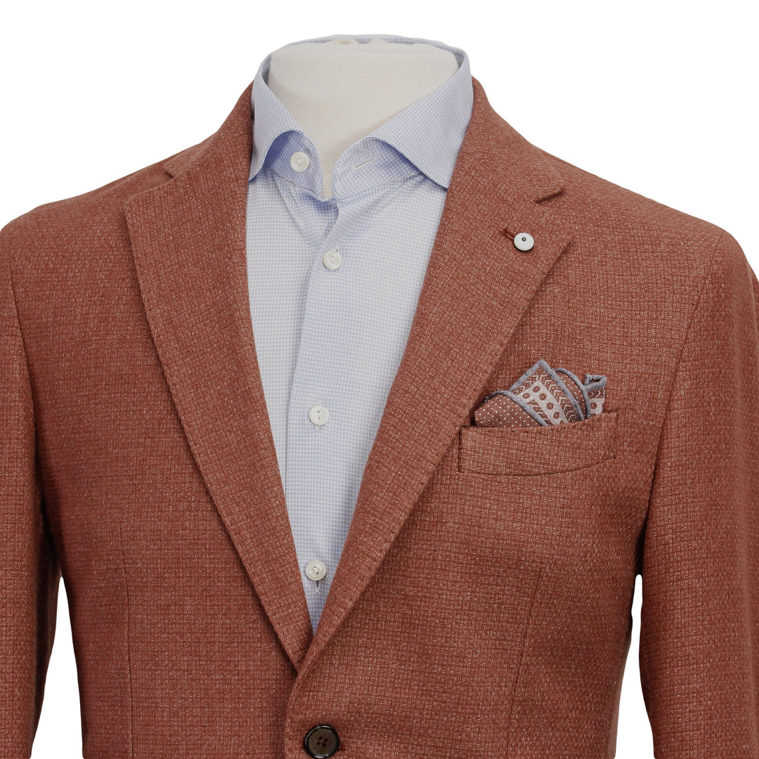 Rust Wool Knit Contemporary Sport Jacket - L.B.M 1911