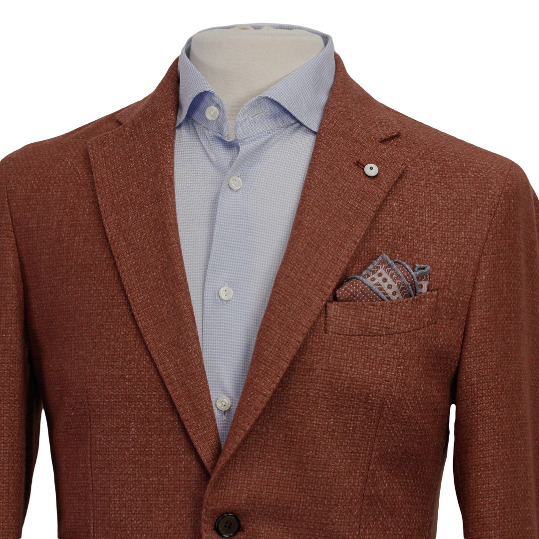 Rust Wool Knit Contemporary Sport Jacket - L.B.M 1911