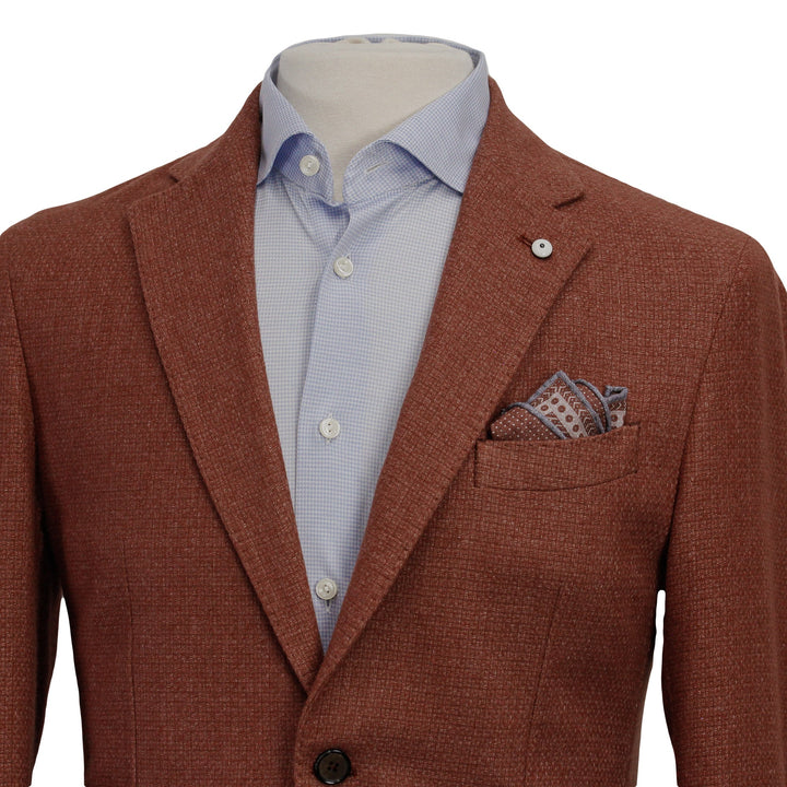 Rust Wool Knit Contemporary Sport Jacket - L.B.M 1911
