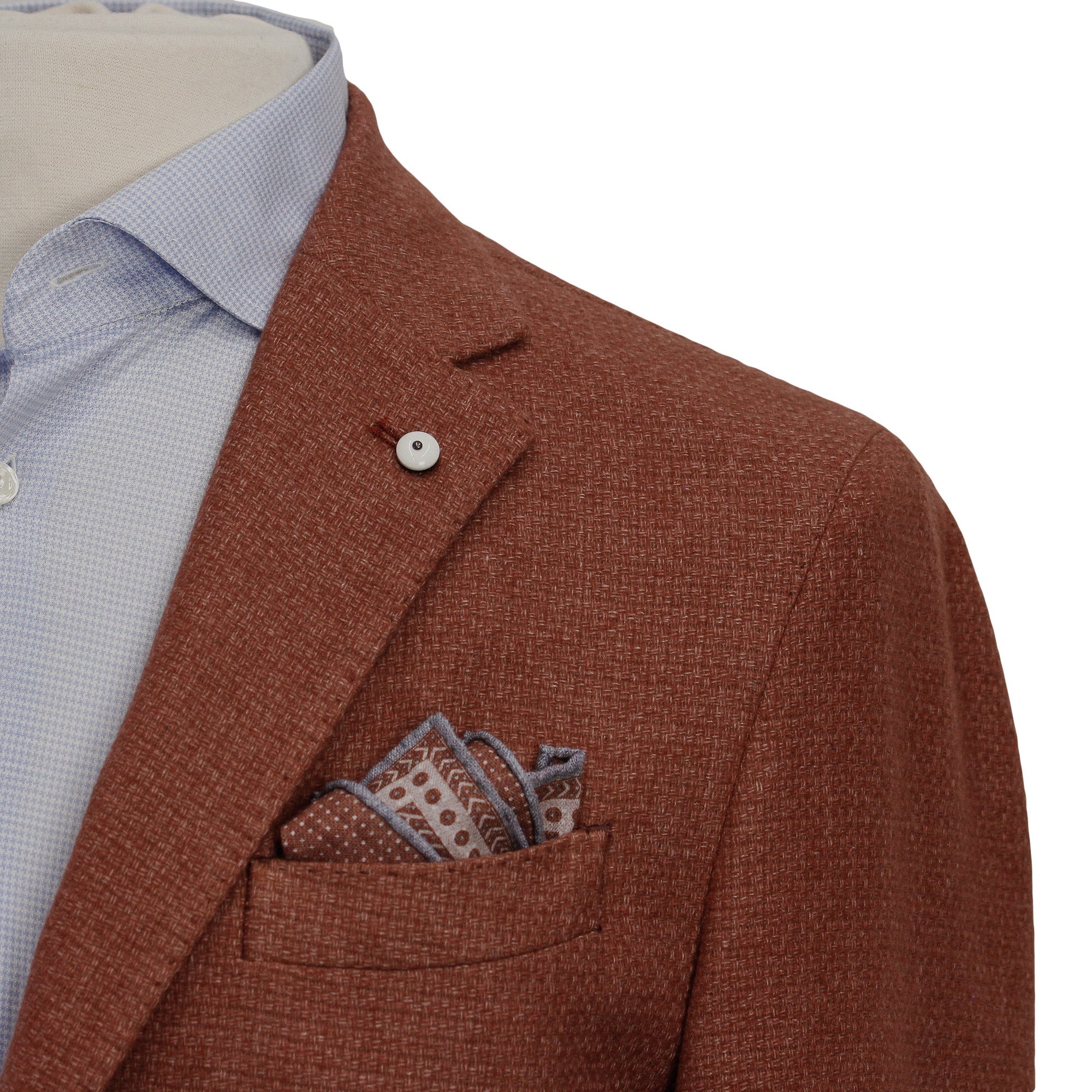 Rust Wool Knit Contemporary Sport Jacket - L.B.M 1911 - Boutique Jacques Last Call