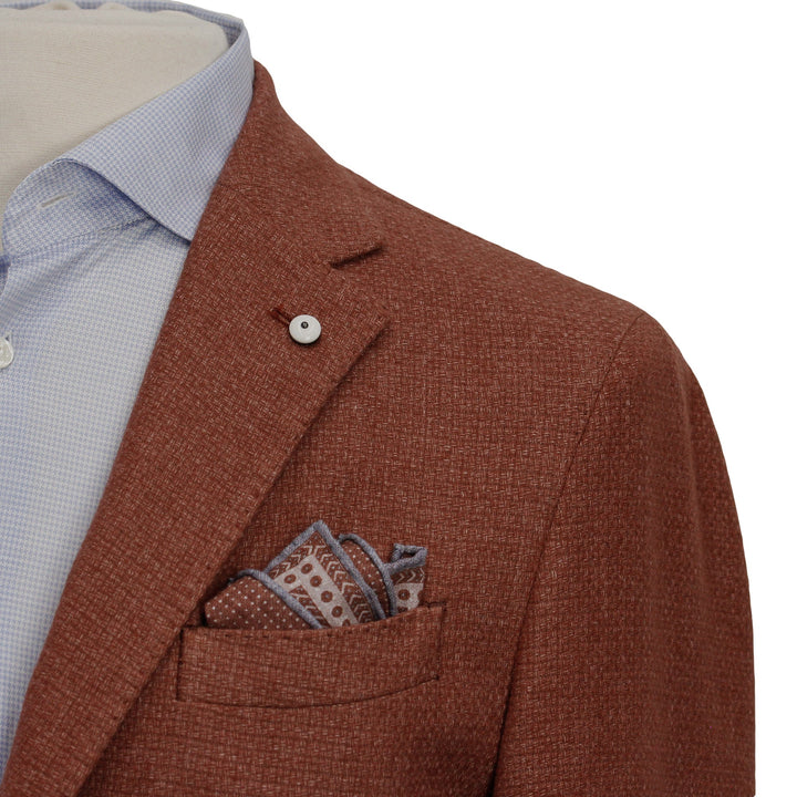 Rust Wool Knit Contemporary Sport Jacket - L.B.M 1911