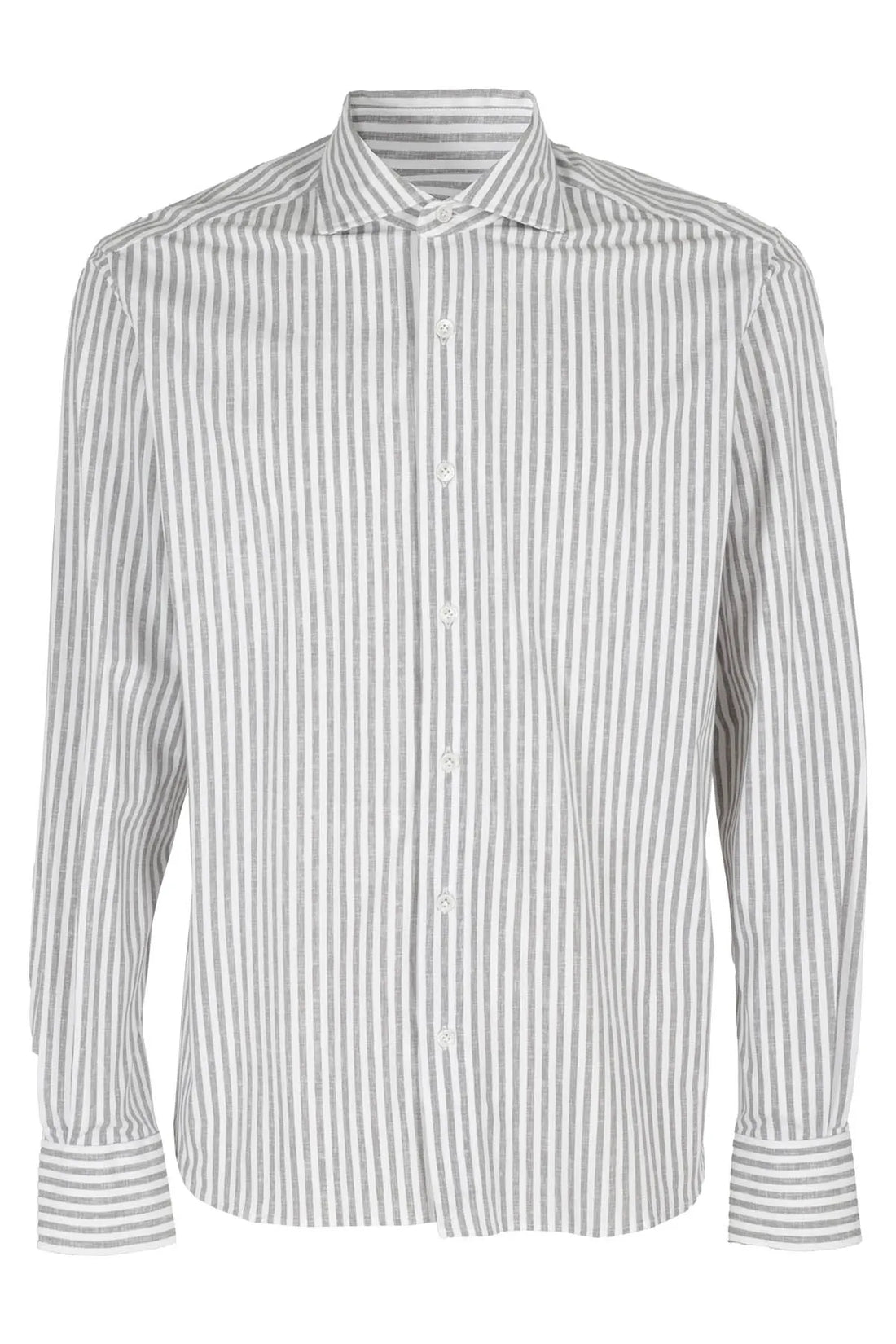 Gray Stripe Jersey Stretch Dress Shirt Slim Fit- Orian - Boutique Jacques Last Call