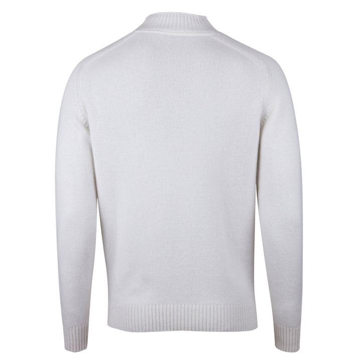 Off-White Cashmere Mock Neck Sweater - Stenströms