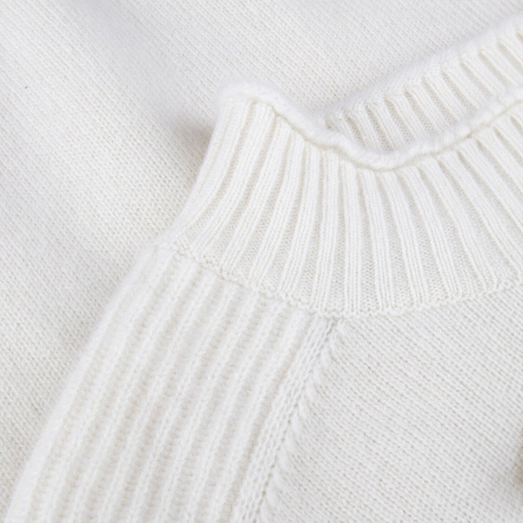 Off-White Cashmere Mock Neck Sweater - Stenströms