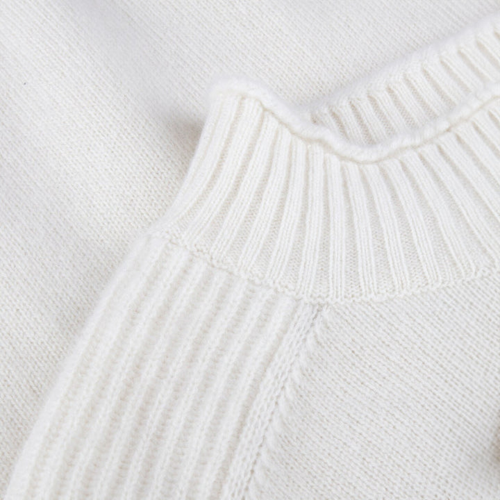Off-White Cashmere Mock Neck Sweater - Stenströms
