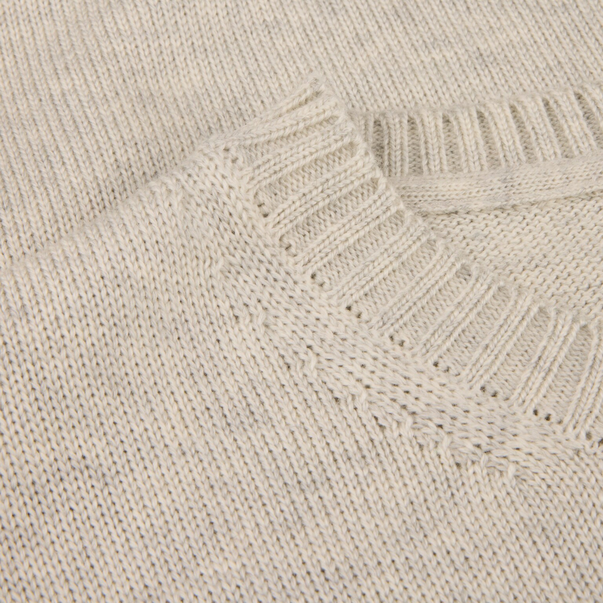 Gray & Oatmeal Mélange Chunky Merino Crew Neck Sweater - Stenströms