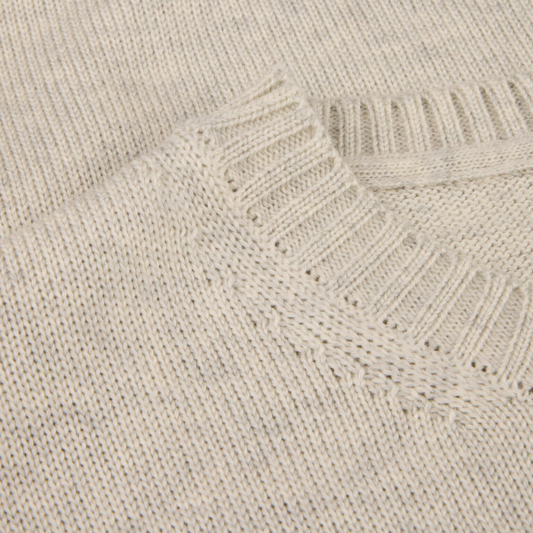Gray & Oatmeal Mélange Chunky Merino Crew Neck Sweater - Stenströms