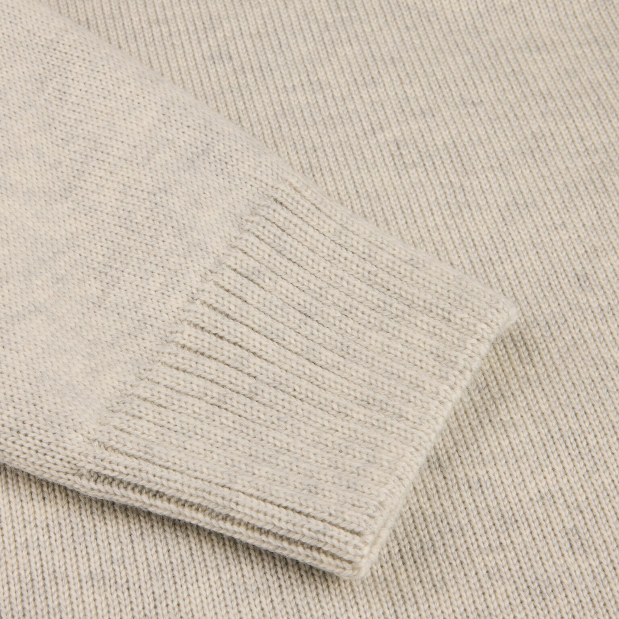 Gray & Oatmeal Mélange Chunky Merino Crew Neck Sweater - Stenströms