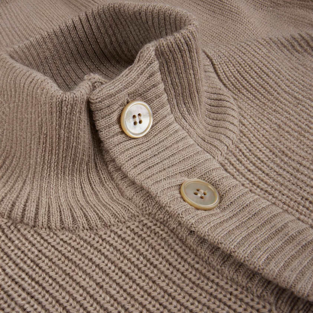 Beige Chunky Merino Wool Cardigan - Stenstroms